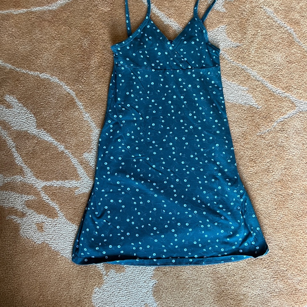 Brandy Melville Teal Floral Dress